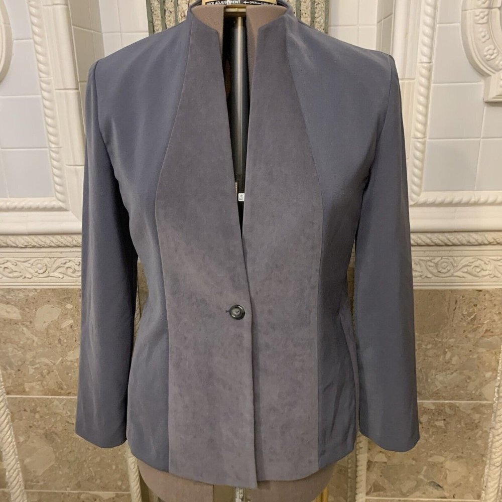 Jessica Howard. Sz 12. Partial Suede Cloth Unlined. Long Sleeve. Jacket. Wtc